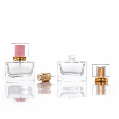 China Cosmetic Packaging Cosmetics Buy 30ml Empty Clear Square Rectangle Perfume Glass Spray Bottles for sale