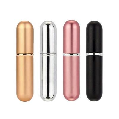 China Hot Selling Small Moq Travel Cosmetic Round 6ml RTS Twist Up Metal Spray Bottle Aluminum Portable Refillable Perfume Atomizer for sale