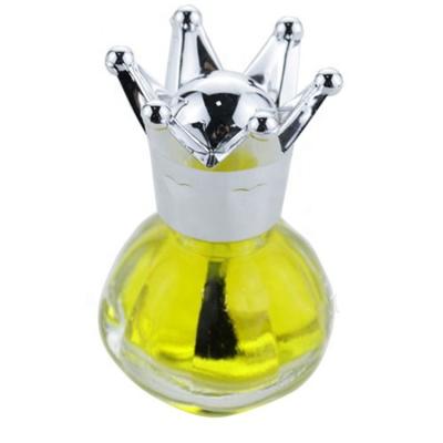 China Pumpkin Shape 10ml Classic Custom Empty Glass Nail Polish Bottles With Screen Printing Silver Crown Caps for sale