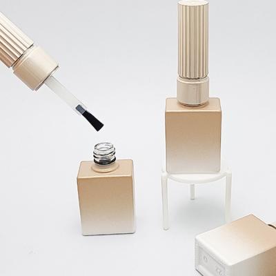 China Classic Elegant Empty Color Square Gradient 10ml Nail Polish UV Gel Glass Bottles for sale