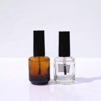 China 7ml 10ml 15ml Classic Empty Amber Clear Round Nail Polish Bottles With Brushes for sale