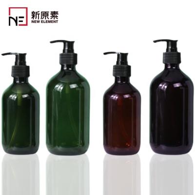 China Simple Custom Available Ready To Ship 500ml TO PET Amber Green Shampoo Or Lotion Packaging Pump Bottles for sale