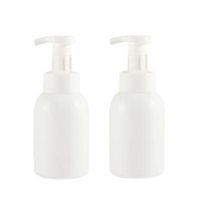 China 300ml 500ml Cosmetic Empty Boaston Round White HDPE Foam Foam Shampoo Shower Gel Pump Bottle for sale