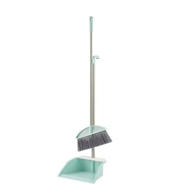 China Home Customized Length Stainless Steel Handle Broom And Dustpan Set for sale