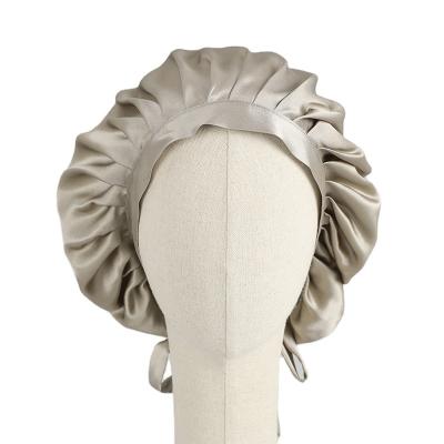 China Fashion Custom Logo Printed Silk Breathable Soft Satin Night Sleep Hair Hood for sale