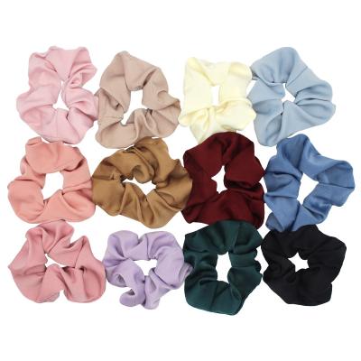 China Fabric Fashion Women Hair Accessories Solid Colors Elastic Hair Scrunchies for sale