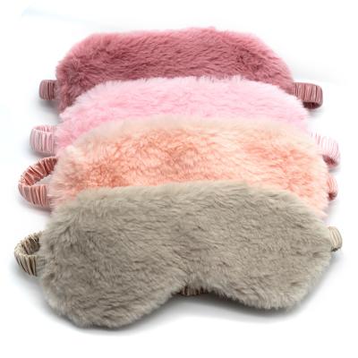 China Lightweight Comfortable Personalized Label Shading Padded Soft Plush Sleep Eye Mask for sale