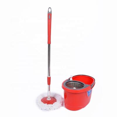 China Sustainable 360 ​​Rotation Magic Mop With Microfiber Fill And Large Stainless Twisted Pole Bucket for sale