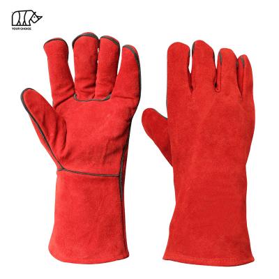 China INWELT Abrasion Resistant High Quality Cheap Cow Split Leather Protective Gloves Hand Gloves For Industrial Construction Work for sale