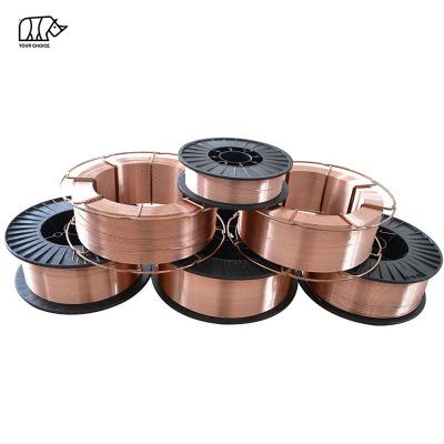 China Excellent Performance 0.8MM 1.0MM 1.2MM Metal Coil Gas Shield Plastic Welding Copper 1.6MM Coated MIG CO2 ER70S-6 Welding Wire for sale