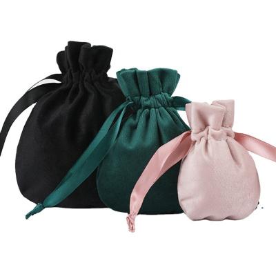 China Round Custom Logo Velvet Storage 2021 Soft Drawstring Jewelry Custom Jewelry Pouch Bag for sale