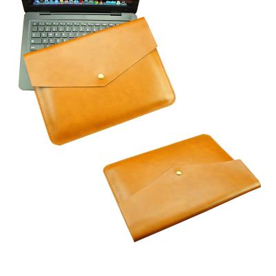 China Large Capacity And Slim Business Laptop Gift Custom Computer Bag Leather Sleeve for sale