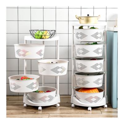 China Sustainable 360 ​​Degree Rotating Plastic Corner Shelves Kitchen Shelving Vegetable Storage Shelf for sale