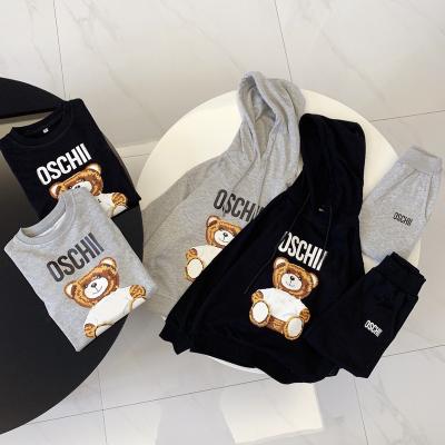 China Wholesale Boys and girls hoodie sets high quality children's clothing autumn and winter preppy style cotton hooded baby children's pullover for sale