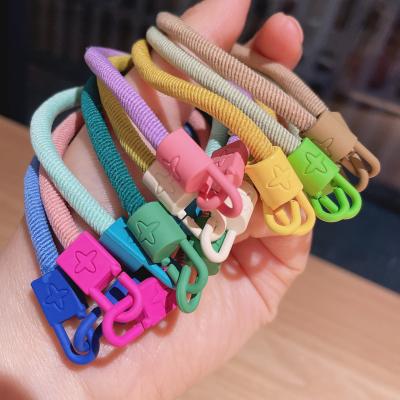 China Ponytail Fashion Candy Color Hair Band Head Rope High Stretch Leather Holster Women Elastic Hair Band Hair Rope Simple Hair Band for sale