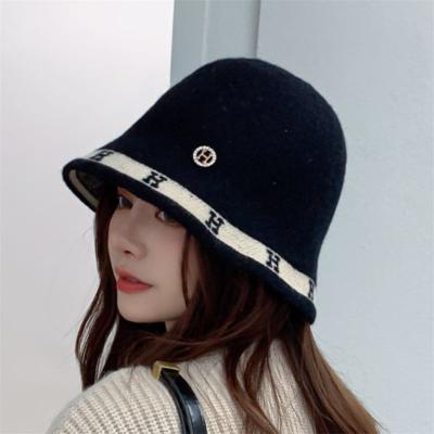 China 2021 Korean character hat women's leisure dome new thickened wool fisherman hat autumn and winter basin hat women's tide new for sale