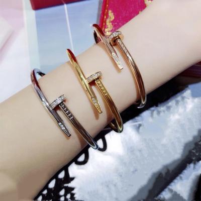 China New High Quality Titanium Nail Bangle Fashion Steel Female Bangle Bracelets Stainless Steel for sale