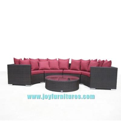 China Storage Rattan Half Moon Sofa for sale