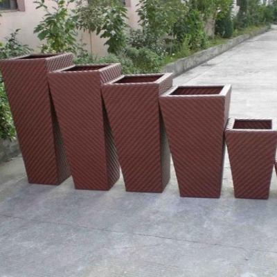 China Spave Saving Dining Garden Rattan All Weather Plant Pot Set Series Cheap Planters And Pots for sale