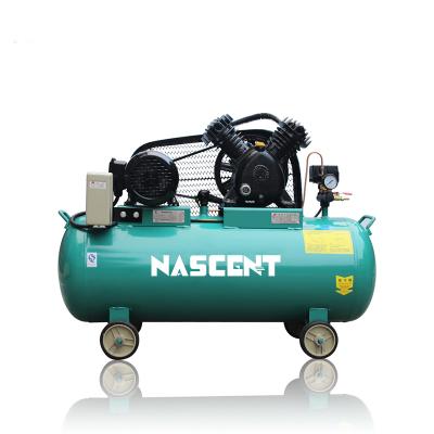 China High Quality Portable 3hp Lubricated 2.2 Kw Piston Air Tank Compressors Belt Drive 100l Piston Air Compressor for sale