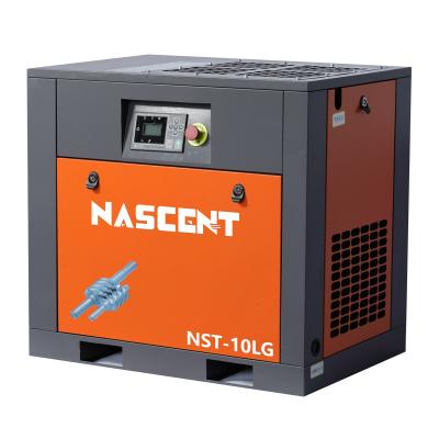 China Lubricated Low Noise Incipient 7.5kw 10 Hp Oilless Cheap Industrial Rotary Screw Air Compressors for sale