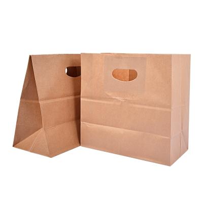 China Biodegradable Bare Die Cut Paper Bag Makers Brown Paper Bag Craft Paper Bags With Handle for sale