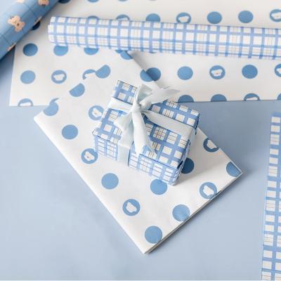 China Biodegradable Gift Wrapping Paper Sheet Strawberry and Bear Pattern Wrapping Gift Wrapping Paper Roll for sale