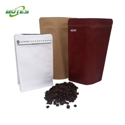 China Eco - Friendly Recycled Barrier Gravure Printing Flat Bottom Zipper Coffee Bag With Valve for sale