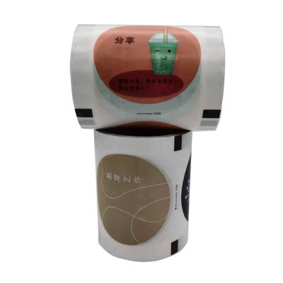 China 60-95 Micron Moisture Proof 2 Layers Laminated PLA Film Roll Sealing Paper Film Cup Food Packaging For Bubble Coffee Tea for sale