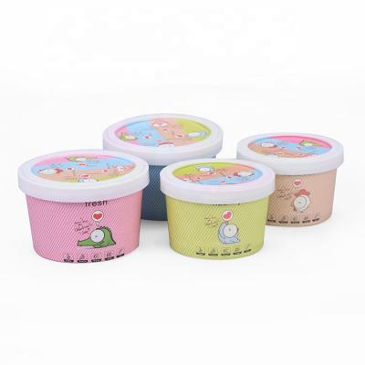 China 8 -16oz Biodegradable Pla Ice Cream Custom Disposable Paper Bowl Compostable Ice Cream Paper Containers for sale