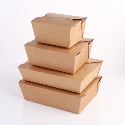 China Fried Chicken Salad Box Fast Food Packing Lunch Box Biodegradable Disposable Paper Lunch Box Takeaway Packed Tray for sale