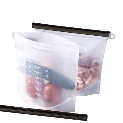 China Eco-Friendly/Reuseable/Safety/No-toxic/Stand Up 500ml 1000ml 1500ml Matte Clear Stand Up Cold Food Storage Silicone Food Packaging Stock Bags for sale