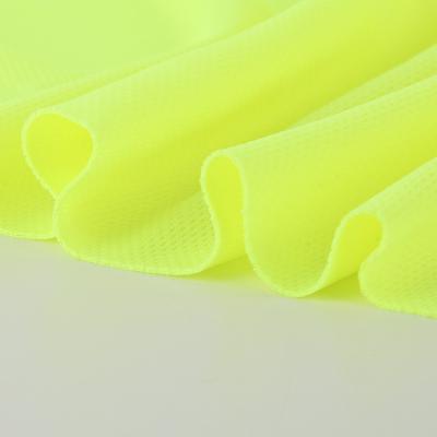 China School Uniform T-shirt Breathable Moisture Absorption All Polyester Mesh Fluorescent Green Clothing Fabric for sale