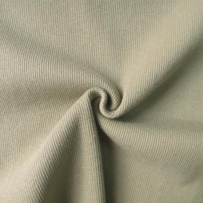 China Polyester Blended Spinning Warm Cotton 32sCVC2*2 Spandex Rib Fabric Viable Winter Warm Style for sale