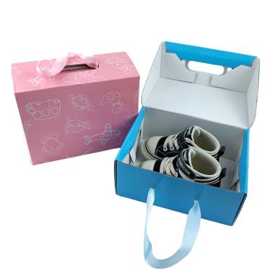 China Handmade Packaging Corrugated Mailing Logo Shipping Children Baby Paper Custom Shoe Box for sale