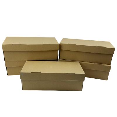 China Handmade Packaging Custom Logo Corrugated Packing Carton Kraft Paper Shoe Box for sale