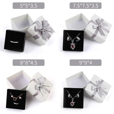 China Recycled Materials Hard Lid With Ribbon Packaging Announcement Printing Custom Gift Paper Jewelry Boxes for sale