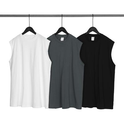 China Anti-pilling new design plain cotton vest cut and sew streetwear tank tops white empty sleeveless shirts for sale