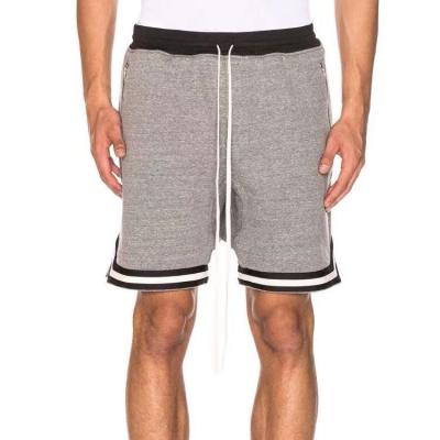 China 2021 Latest Anti-Wrinkle Men's Gym Running Sport Shorts Split Pocket Zipper Color Block Basketball Sweat Shorts for sale