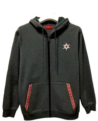 China Anti-wrinkle factory supply direct cotton french terry zip up hoodies patchwork hoodies with custom logo for men for sale