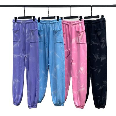 China 2022 French Terry Cotton Girls Fashion Loose Casual Plus Size Women's Pants&trousers Cotton French Terry Tie Dye Streetwear Sports Tracksuit for sale