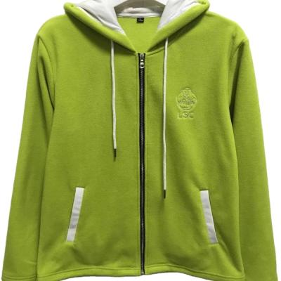 China Anti-Wrinkle Full Zipper Printing Factory Customized Outdoor Jacket Neon Green Logo Embroidered Coat Fleece Jackets for sale