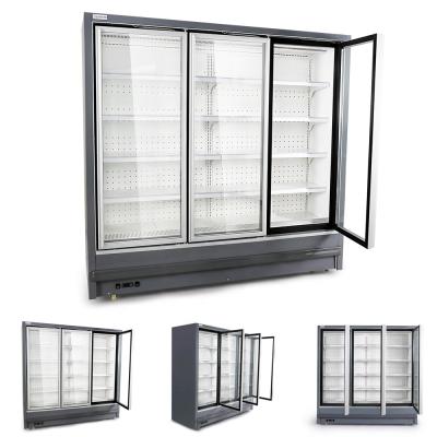 China Single-Temperature Commercial Freezer Door Refrigerator Freezer Air Curtain Cabinet Display Glass Cooler for Beverage for sale