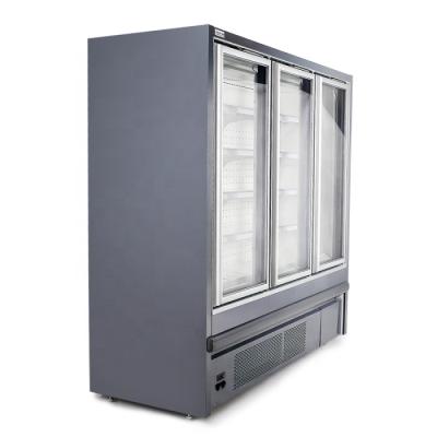 China Single-temperature customized sliding glass door refrigerator for beverage display and promotion for sale