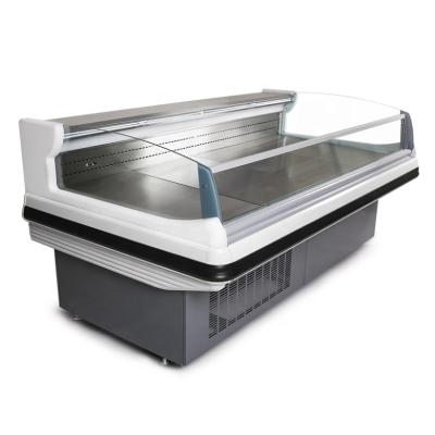 China Display Cooler Wholesales Customized Open Fresh Meat and Seafood Showcase Freezer for Supermarket for sale