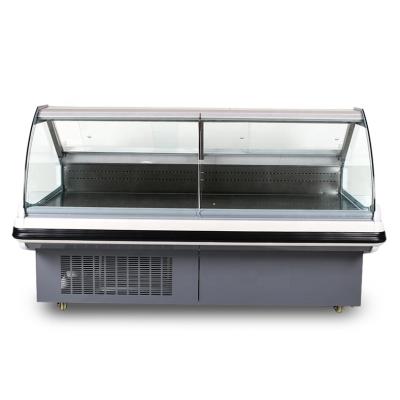 China Commercial Supermarket Single-temperature Meat Fridge Showcase Deep Freezer For Meat for sale