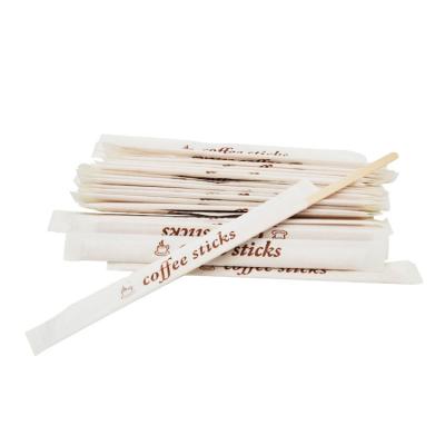 China Sustainable Individually Wrapped Wooden Disposable Stick Coffee Drink Stir Sticks for sale