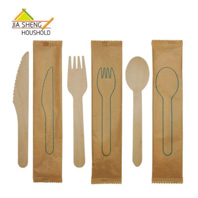 China Sustainable High Quality Biodegradable Disposable Birchwood Cutlery Spoon Knife Wooden Fork for sale