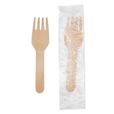 China Small Individually Wrapped Biodegradable Disposable Wooden Forks Viable For Fruit for sale