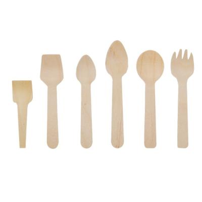 China Nature Disposable Biodegradable Birch Mini Wood Ice Cream Spoon Use For Ice Cream for sale